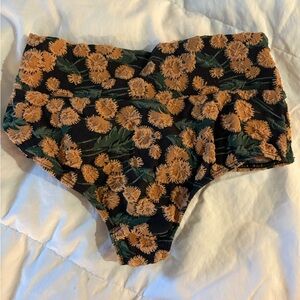 Montce Black and Orange Floral Bikini Bottoms